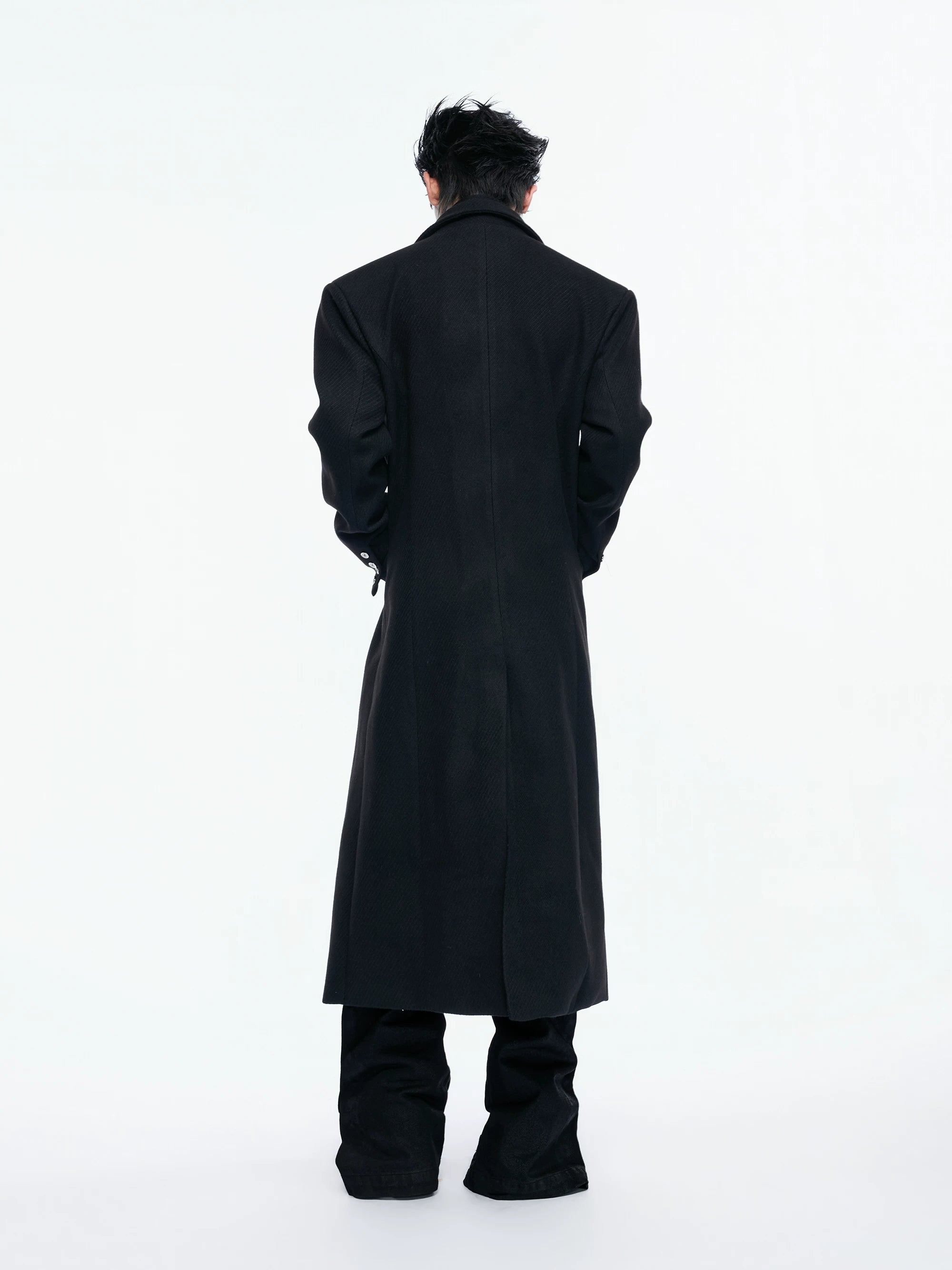 Power Collar Wool Blend Coat