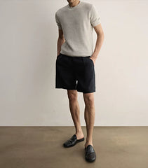 Relaxed Linen Straight Shorts