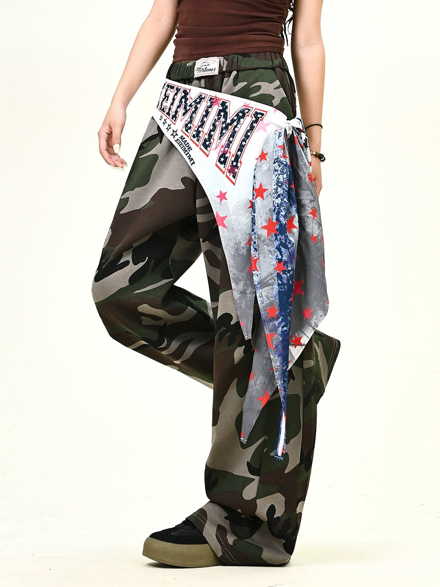 【25s Aug.】Detachable Panel Camo Wide-Leg Trousers