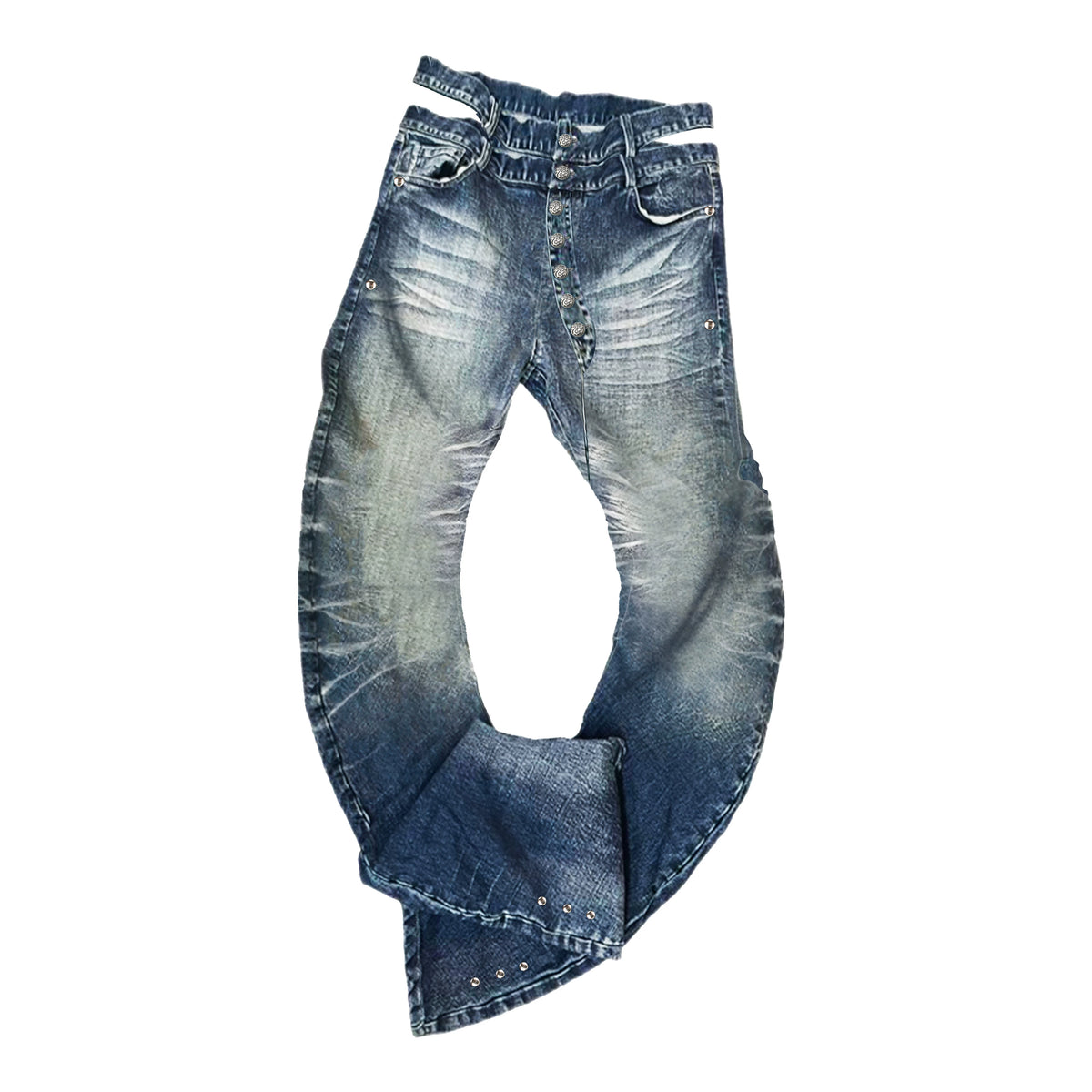【26s Jan.】Blade-Washed Curved Fit Stretch Denim Jeans