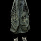 【25s Aug.】Distressed Patchwork Wide-Leg Jeans in Dark Aesthetic