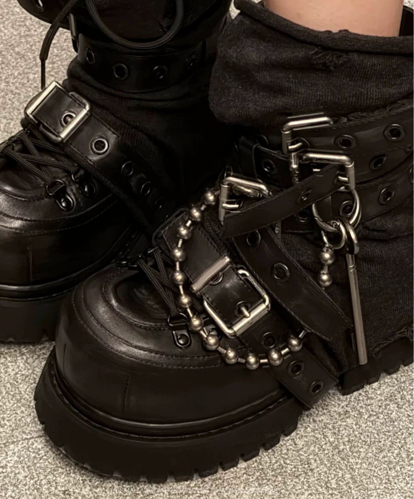 Industrial Platform Combat Ankle Boots