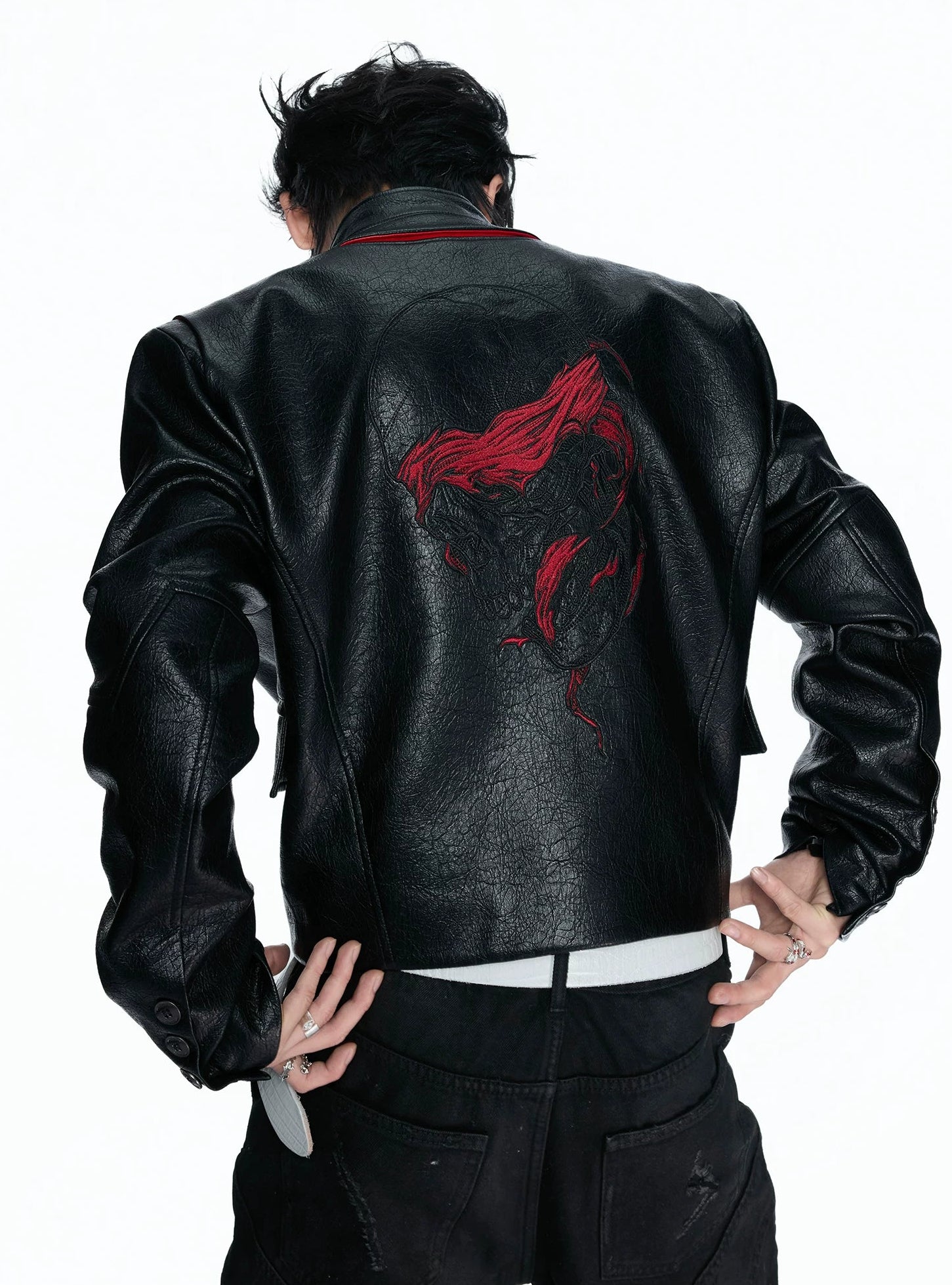 Inferno Vein Cracked Leather Jacket