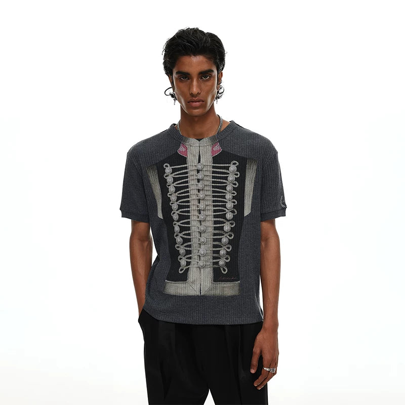 【26s May】Napoleonic Court Printed Cropped Slim Tee