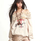 【25s Sep.】Vintage Off-the-shoulder Fur Collar Sweatshirt
