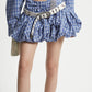 【25s Aug.】Plaid Cropped Shirt & Puff High-Waisted Skirt Set