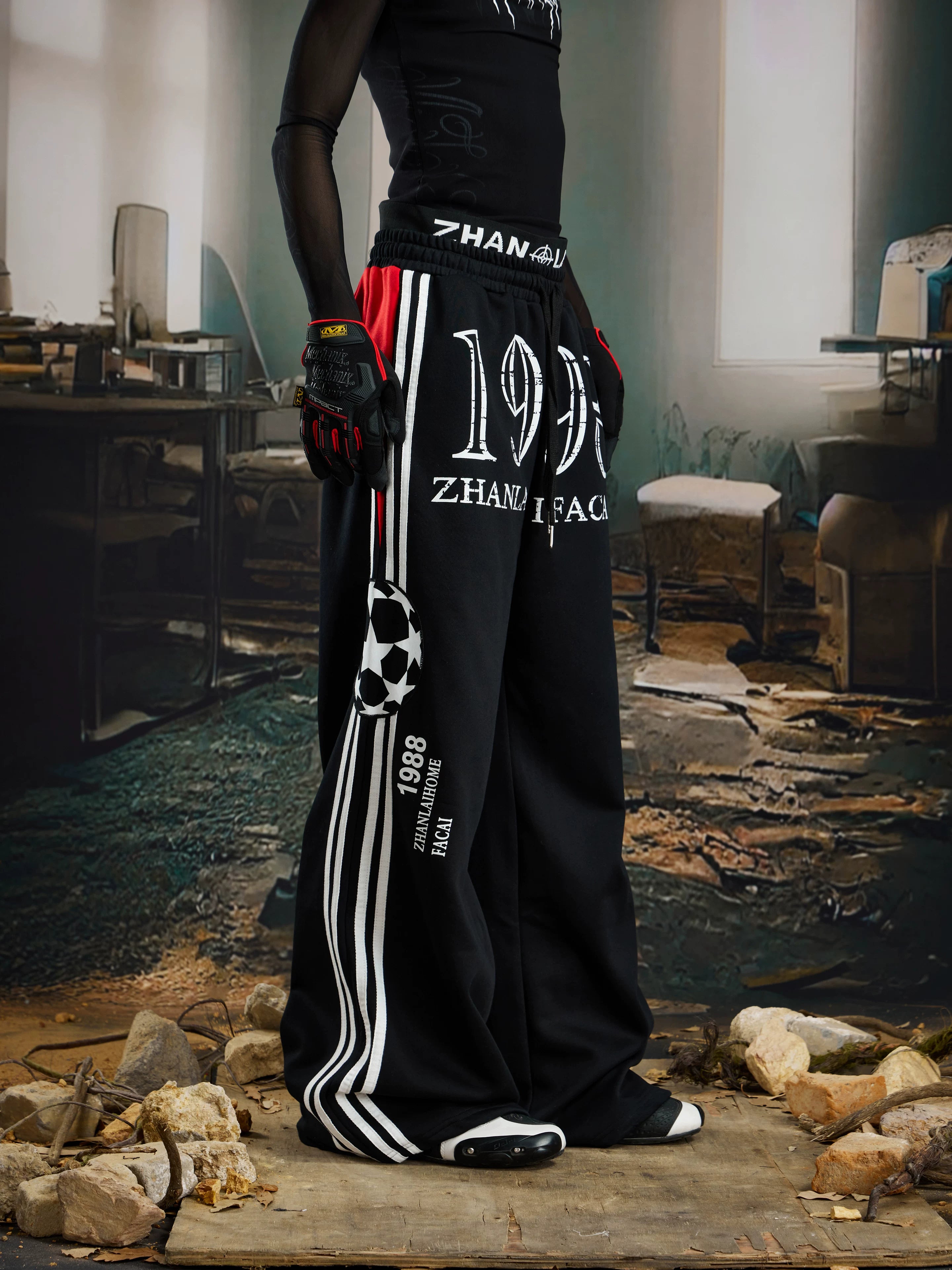 Double Waist Contrast Jersey Sweatpants