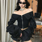 【25s Sep.】Off-the-shoulder Strappy Hottie Waist Shirt
