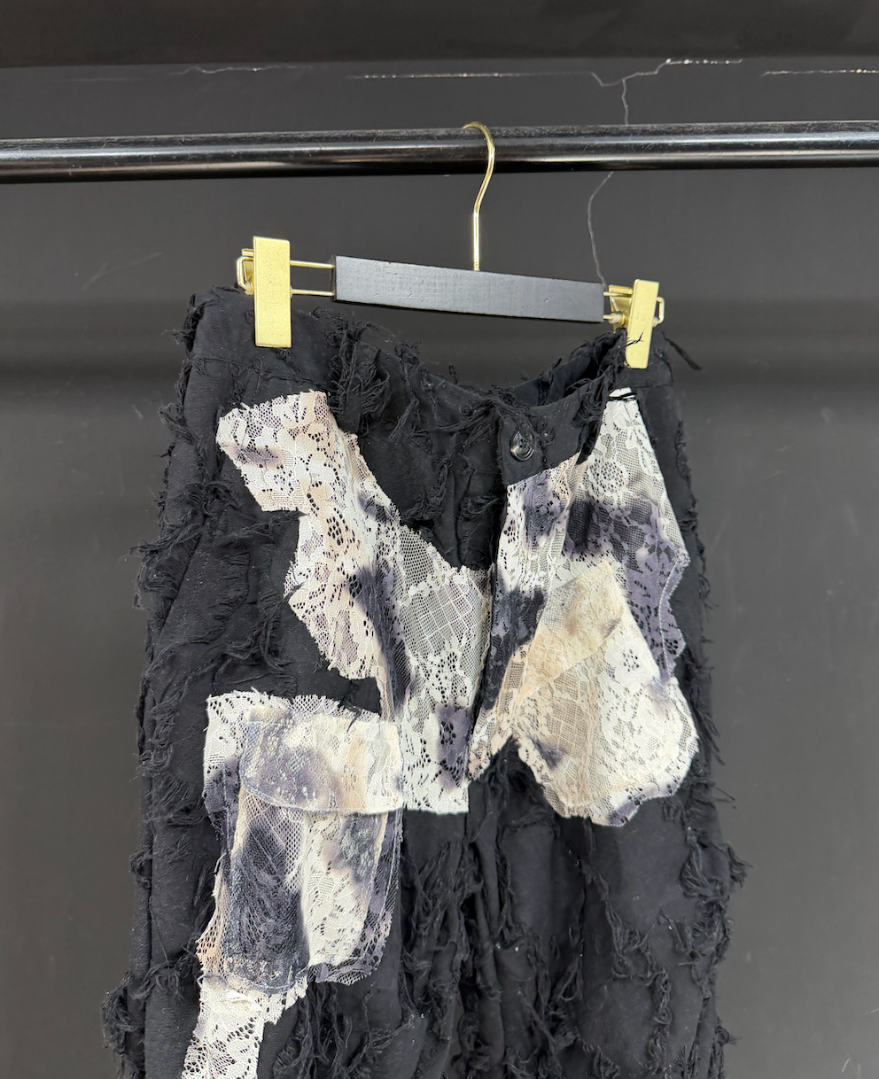 Distressed Raw Edge Relaxed Pants