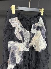 Distressed Raw Edge Relaxed Pants