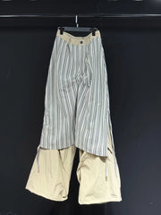 New Stripe Relaxed Pleated Flared Pants