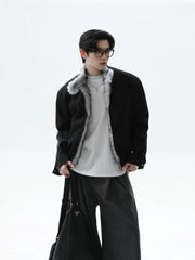 【26s Jan.】Eagle-Embroidered Harrington Padded Fur-Collar Jacket