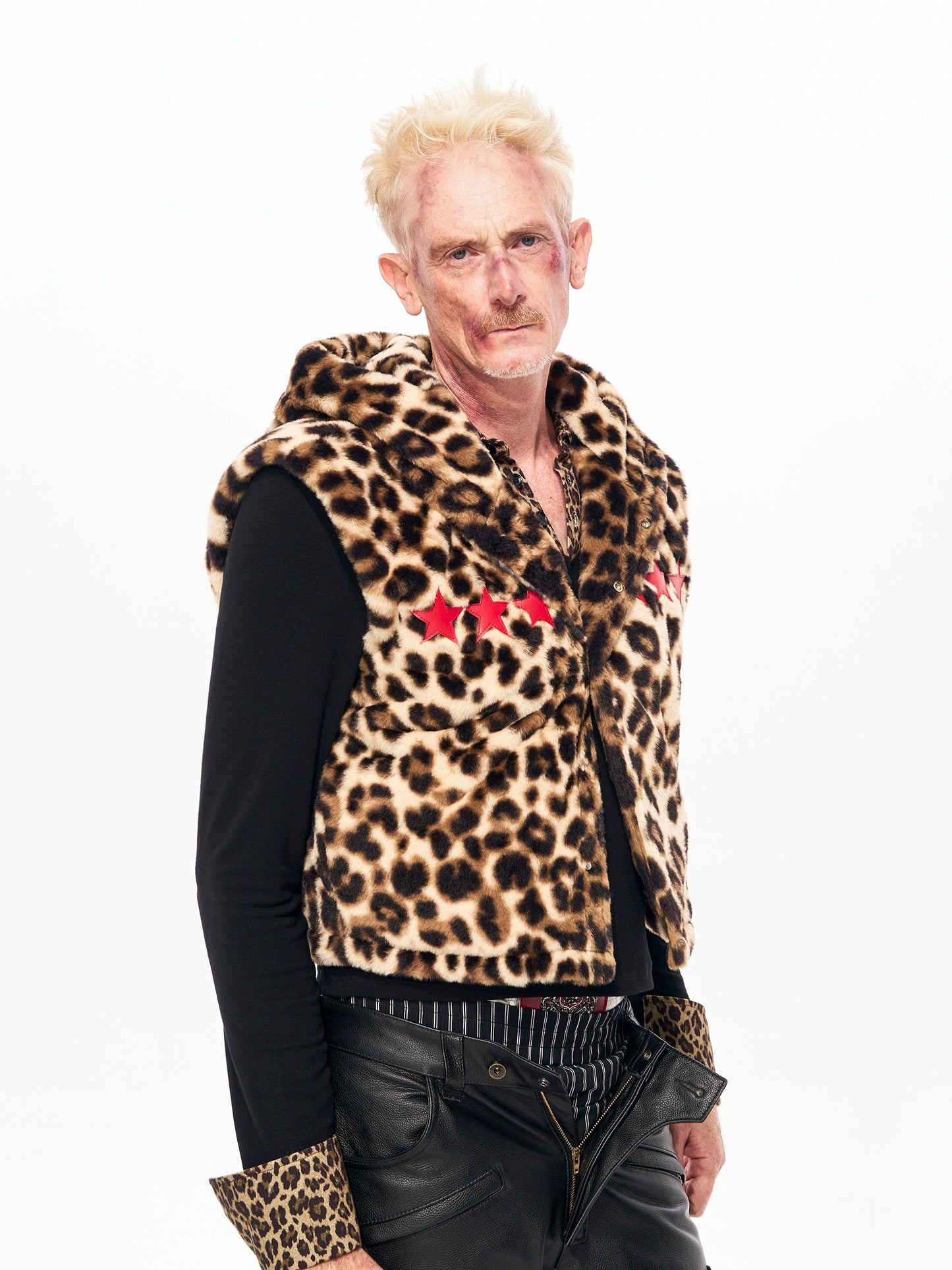 【25s Dec.】Leopard Print Fur Hooded Vest