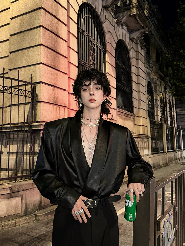 【26s Jan.】Minimal Leather Long-Sleeve Shirt