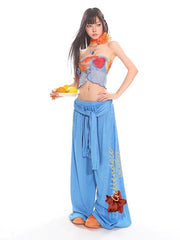 【25s Jun.】Lace Tank & Mesh Wide-Leg Jogger Set