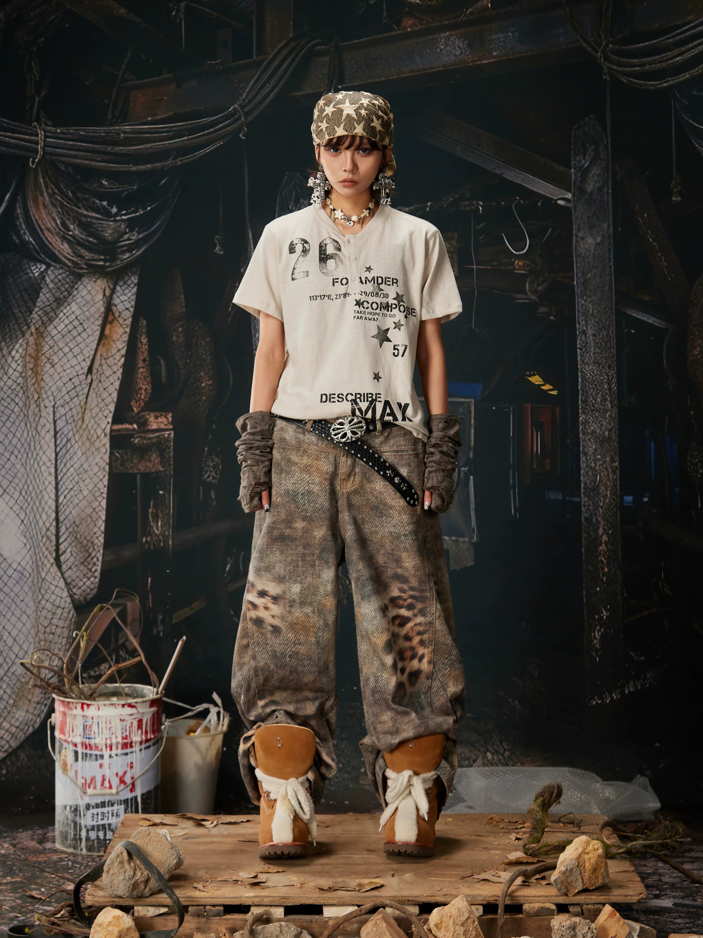 3D Printed Distressed Leopard Scimitar Pants