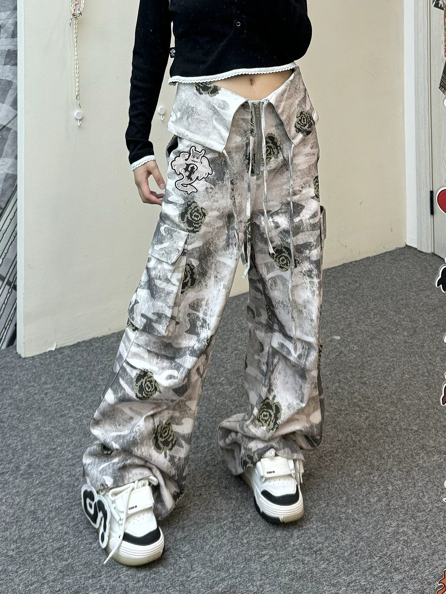 【26s Apr.】Ghost Rose Camo Cargo Pants