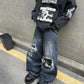 【25s Mar.】Street Retro Patchwork Ripped Camouflage Jeans