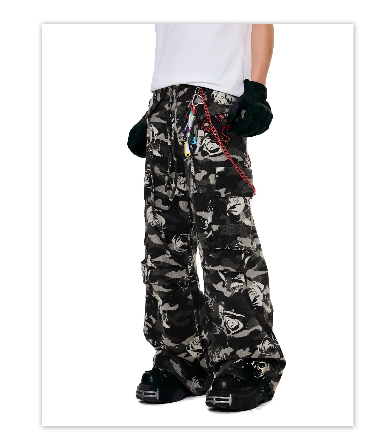 【26s Apr.】Ghost Rose Camo Cargo Pants