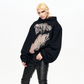 【25s Nov.】Batwing Sleeve Fang Sequined Letter Embroidered Hoodie