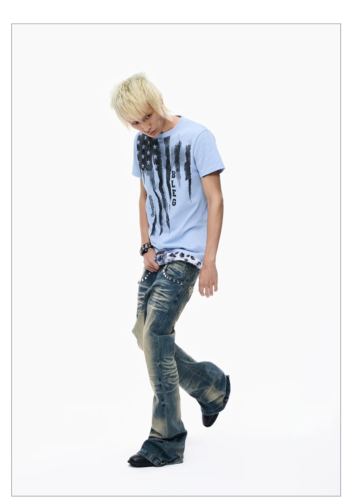Washed Graffiti Cropped Tee
