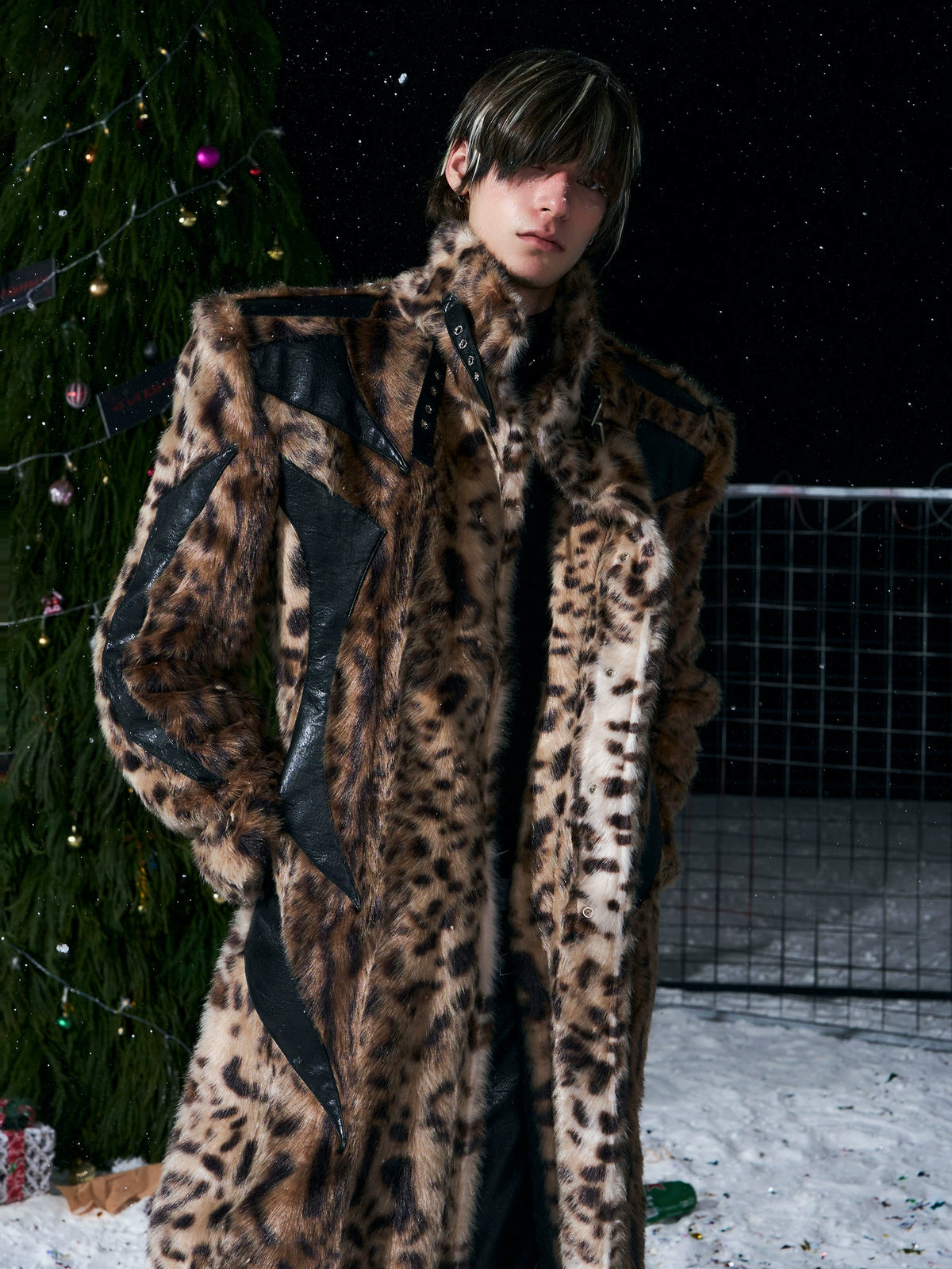 【26s Jan.】Leopard Print Eco-friendly Fur Long Coat