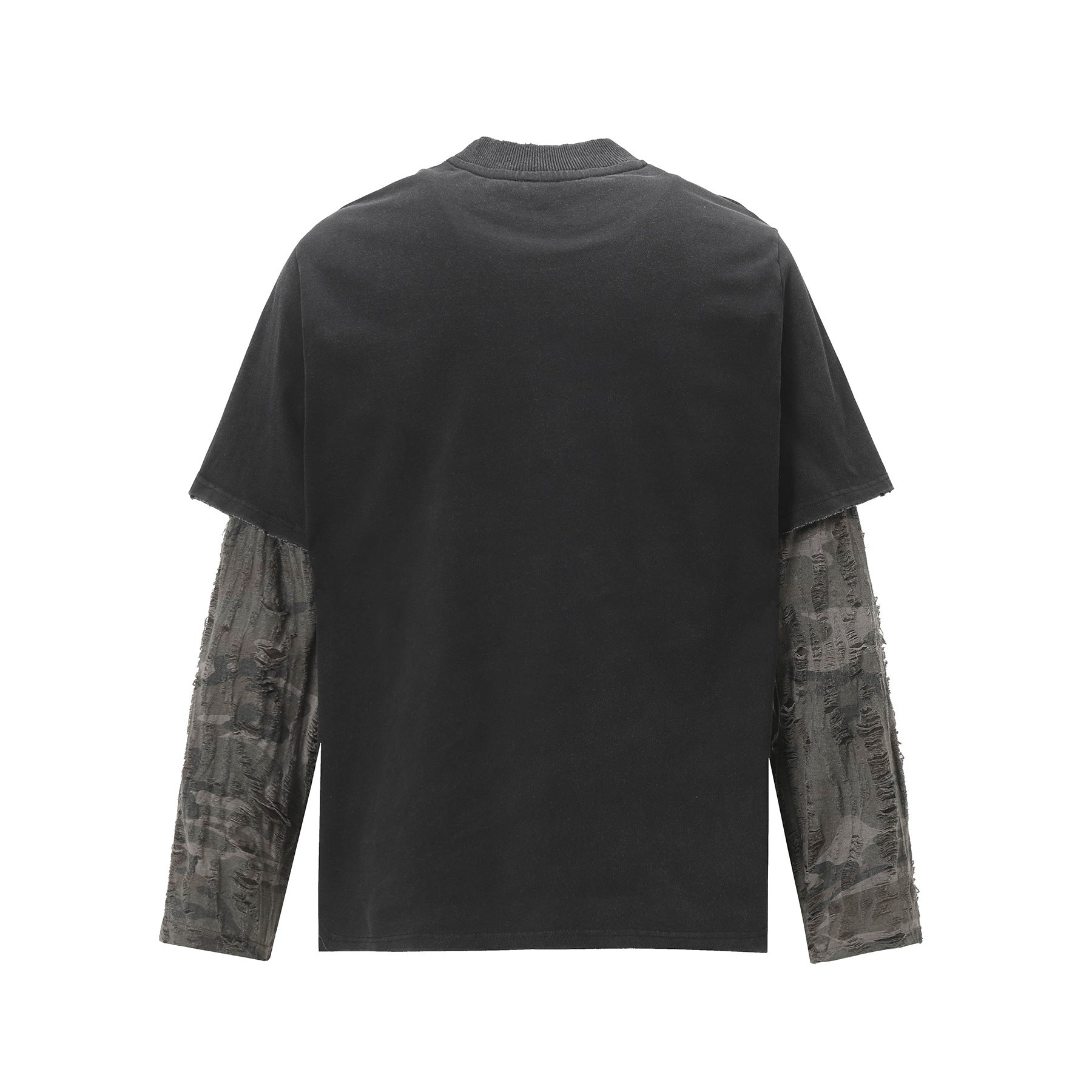 Layered Distressed Washed Long Sleeve Tee