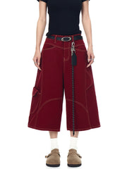 【25s Jul.】Vintage Deconstructed Topstitched Multi-pocket Short Jeans