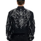 【25s Sep.】Cropped Stand Collar Biker Jacket with Embroidery