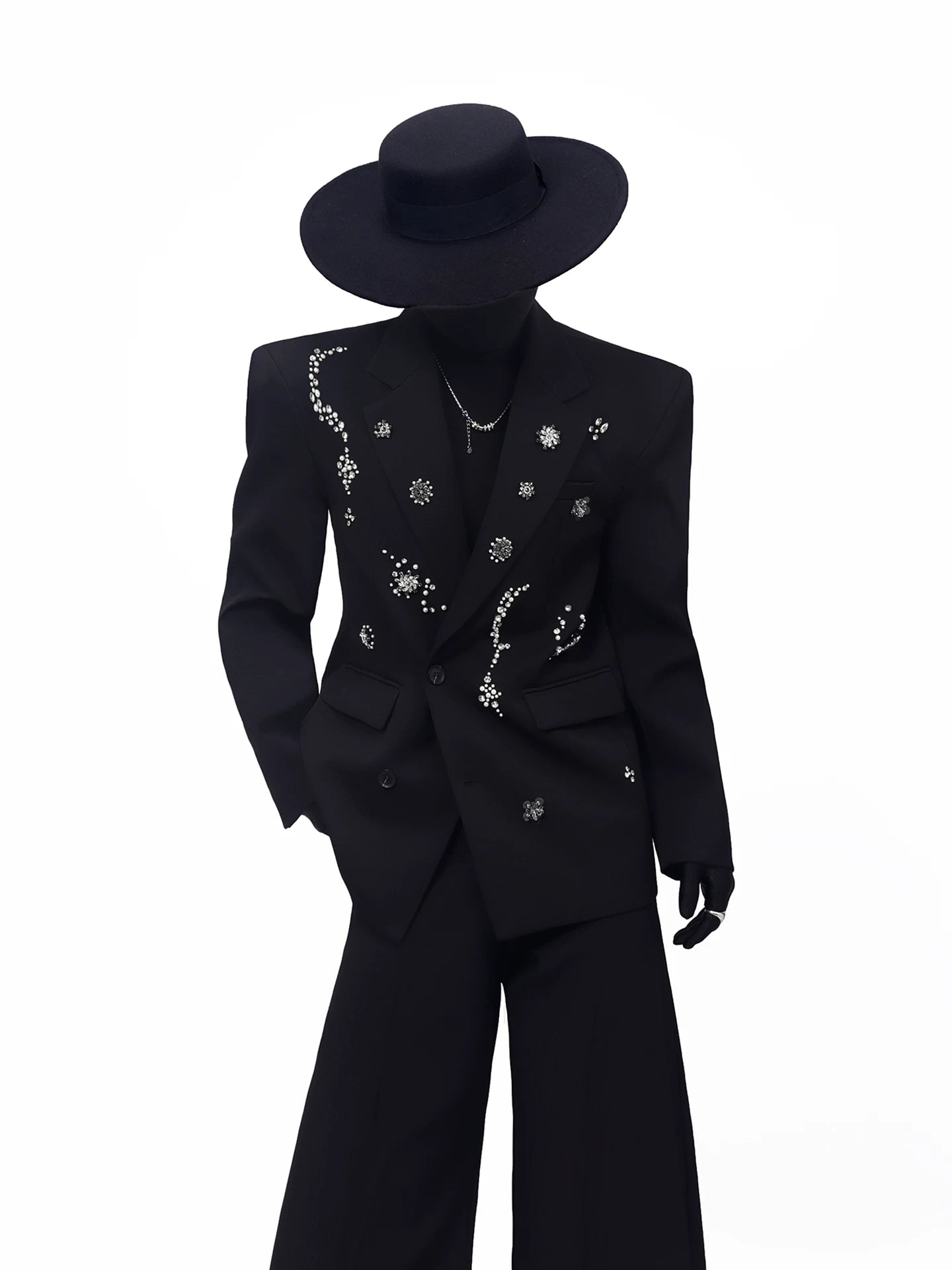 Embellished Black Tailored Blazer