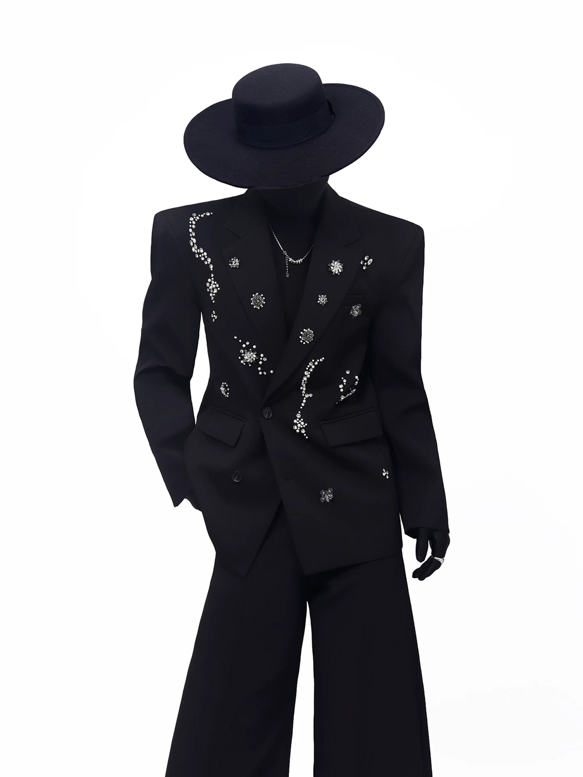 Embellished Black Tailored Blazer