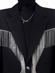 Rhinestone Fringe Stage Blazer