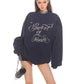 【25s Nov.】Black Beaded Loose-fitting Crew Neck Sweatshirt