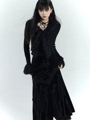 【25s Jul.】Gothic Velvet Fishtail Skirt