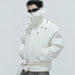 【25s Nov.】Riveted Faux Wolf Fur Collar Thickened Cotton Coat