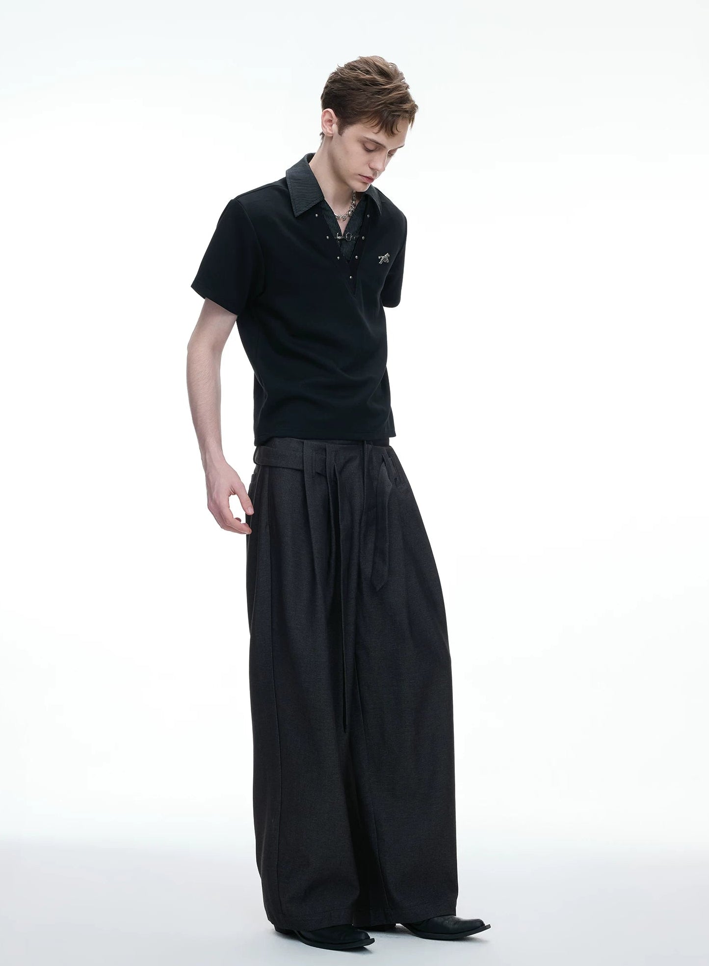 Layered Studded Polo Tee