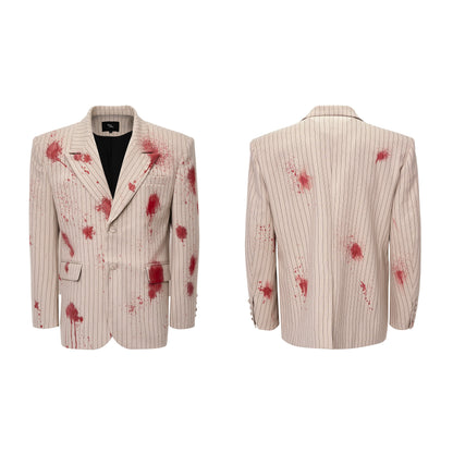 【25s Oct.】Elegant Bloodstained Vertical Striped Suit/Pants