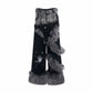 【25s Jan.】Double Waist Fur Patchwork Ripped Floor-length Pants Trendy