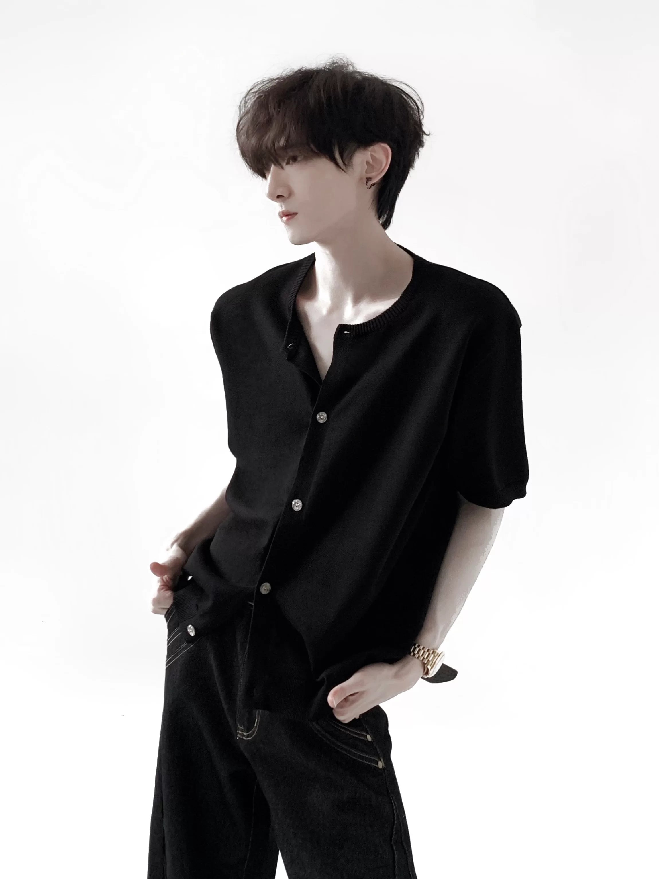 Clean Fit Knit Cardigan Tee