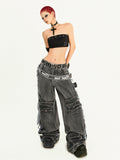 【25s Oct.】Punk Heavy-duty Raw-edge Washed Distressed Jeans