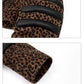 【25s Oct.】Leopard Print Leather and Rhinestone Stand Collar Jacket