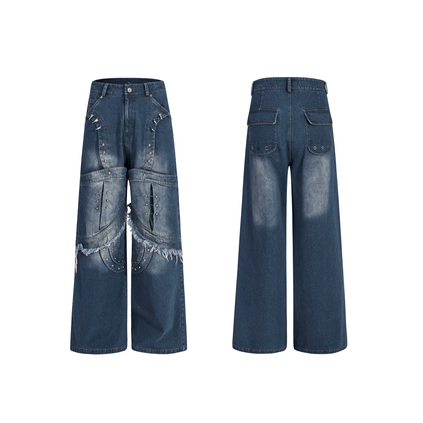 【25s Oct.】Deconstructed and Reconstructed Rivet Design Jeans