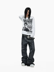 Hand-Waxed Stacked Flared Denim Jeans
