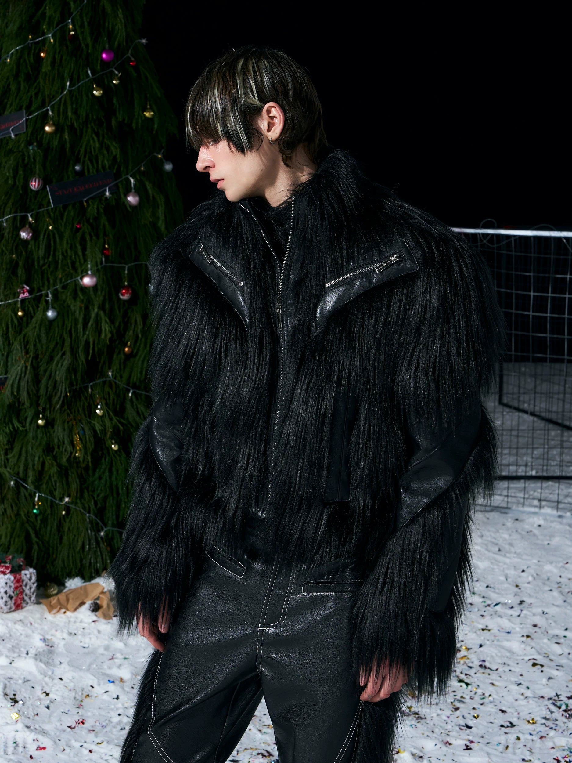 【26s Jan.】Eco-friendly Fur Patchwork Jacket