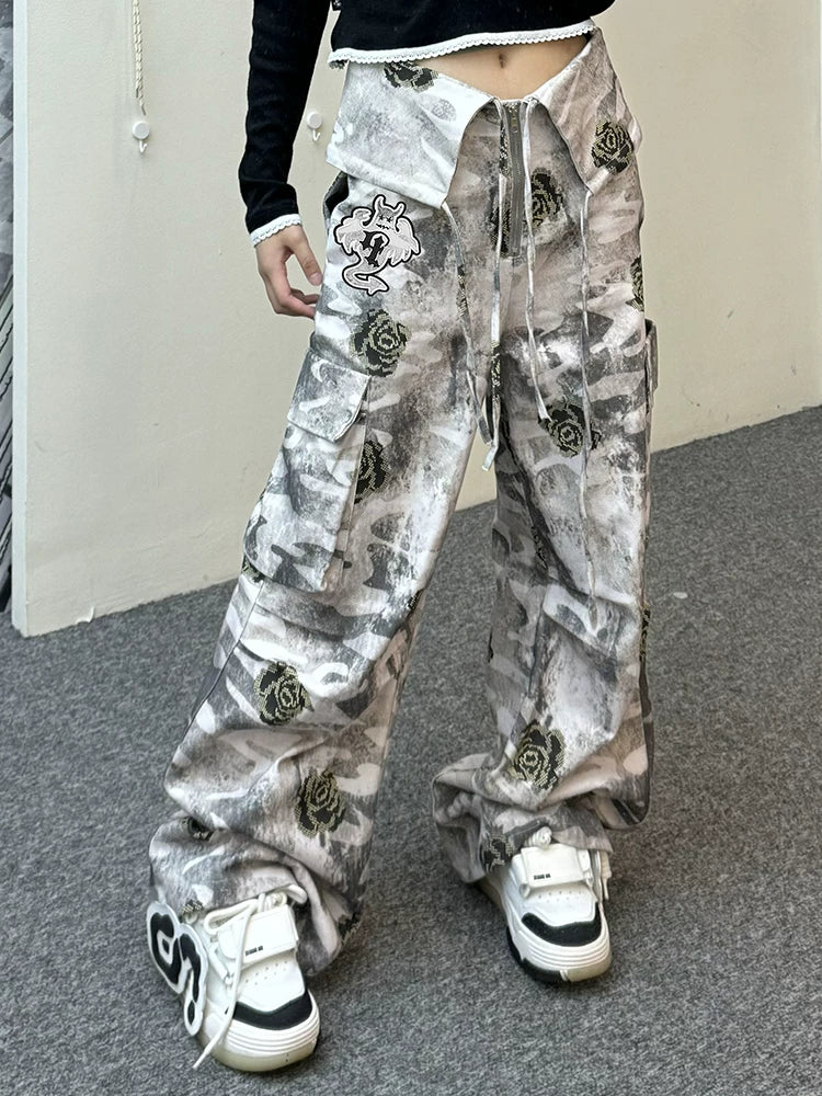 【26s Apr.】Ghost Rose Camo Cargo Pants
