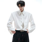 【25s Aug.】Tie-stitched Shoulder-padded Shirt