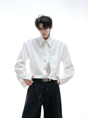 【25s Aug.】Tie-stitched Shoulder-padded Shirt