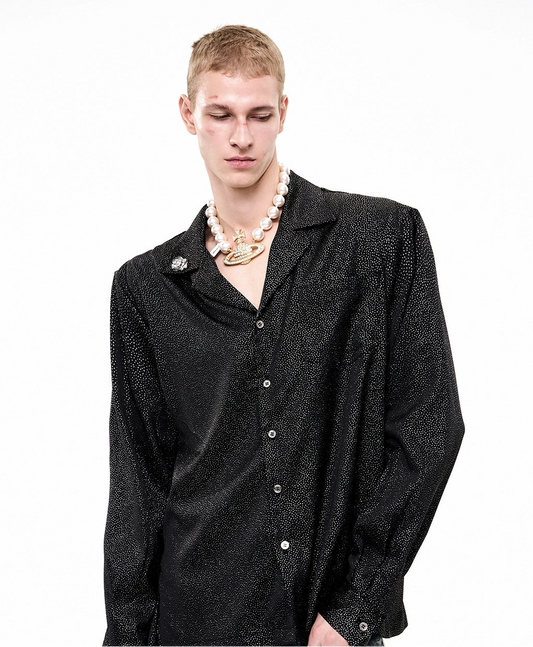 【25s Oct.】Luxury Diamond Metal Rose Long-sleeved Shirt