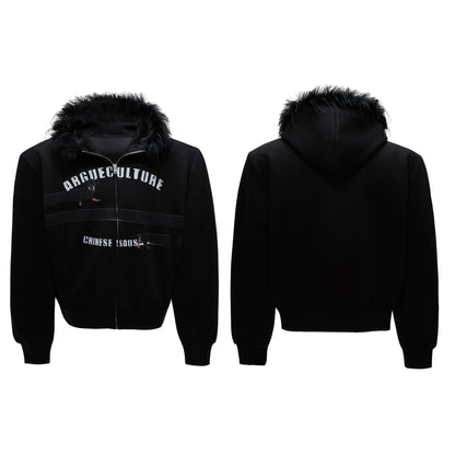 【25s Nov.】Elongated Dog* Vintage Fur Collar Hoodie