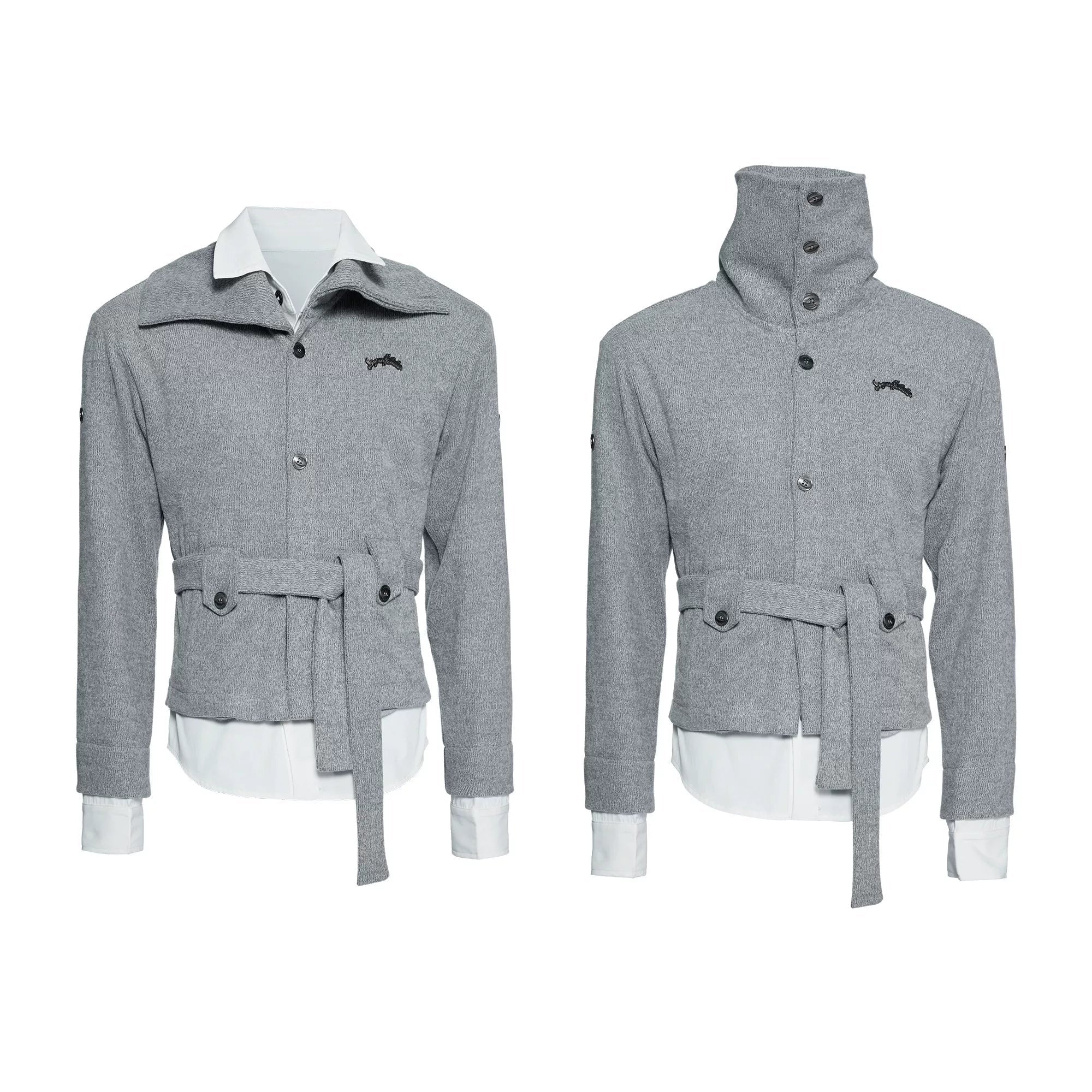 Merwev Convertible Collar Knit Cardigan
